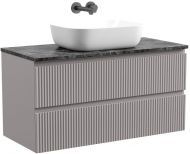 Тумба подвесная SANCOS Snob R, Doha Soft 995х445х500, под столешницу без отверстия под смеситель, цвет Black Sky, SNR100SM