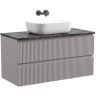 Тумба подвесная SANCOS Snob R, Doha Soft 995х445х500, под столешницу без отверстия под смеситель, цвет Black Sky, SNR100SM