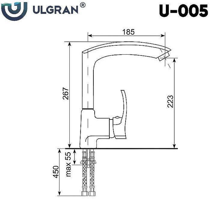 Смеситель для кухни Ulgran Classic U-005-307 Терракот