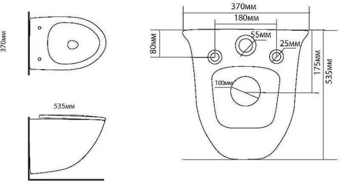 Унитаз Black&White Universe W-751 751w00 подвесной с сиденьем Микролифт