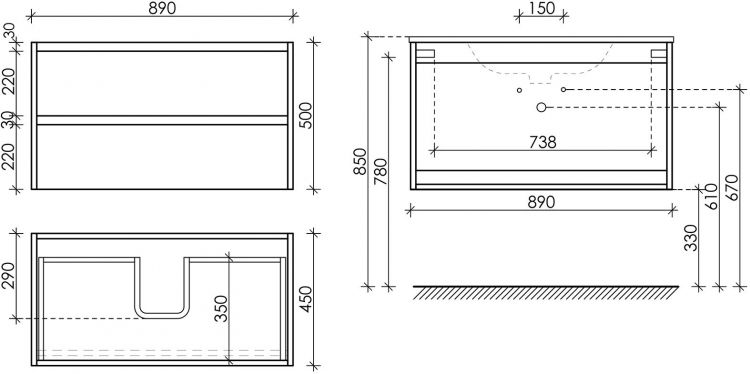 Тумба подвесная SANCOS под раковину Libra, дуб чарльстон 890х450х500 мм, LB90ECH Тумба подвесная SANCOS под раковину Libra, дуб чарльстон 890х450х500 мм, LB90ECH