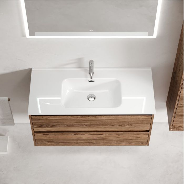 Тумба подвесная SANCOS под раковину Libra, дуб чарльстон 890х450х500 мм, LB90ECH