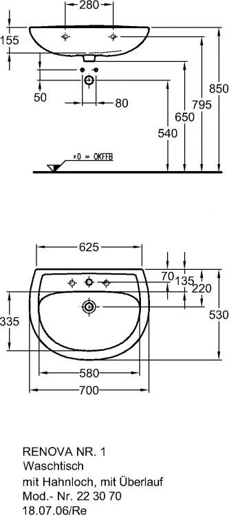 Раковина Keramag Renova Nr.1, 223070000