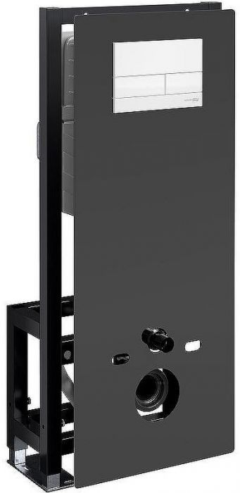 Инсталляция WasserKRAFT Glan 66TLT.010.ME.BL.WM04 для унитаза Черное стекло с Белой матовой клавишей смыва