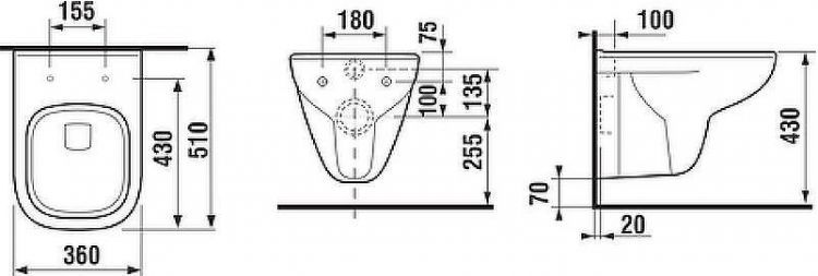 Унитаз Jika Deep by Jika 8.2061.0.000.000.1 подвесной без сиденья