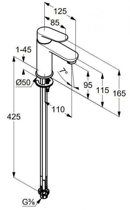Смеситель для раковины Kludi X1 322823975 цвет Черный матовый