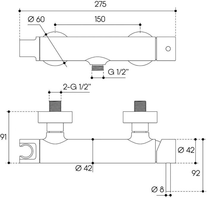 Смеситель для душа AQUEDUTO CANO,  шлифованное золото (CAN0750)