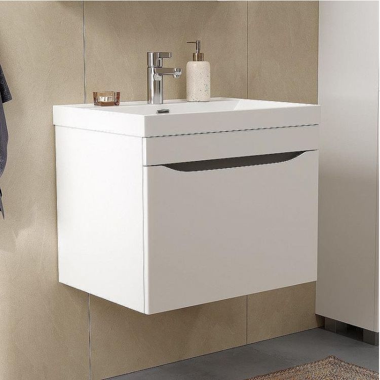 Тумба под раковину Volna Prime 60.1Y tpPRIME60.1Y-01 подвесная Белая Темно-серая