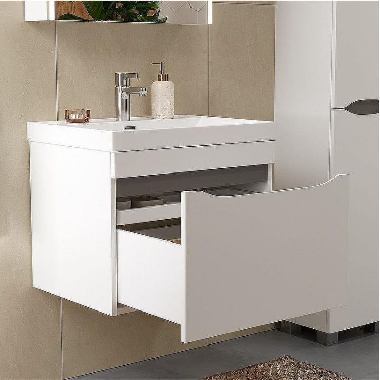 Тумба под раковину Volna Prime 60.1Y tpPRIME60.1Y-01 подвесная Белая Темно-серая