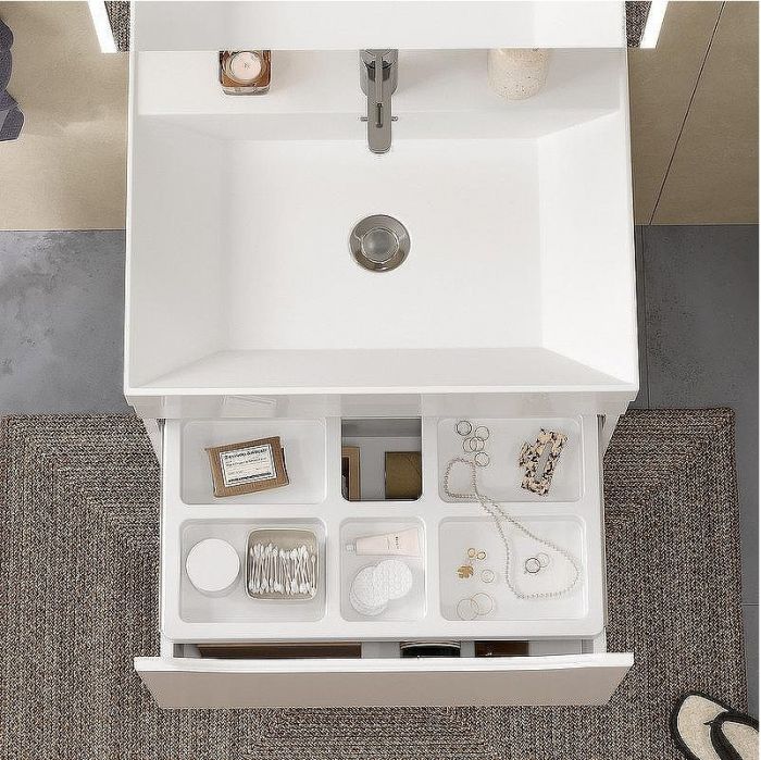 Тумба под раковину Volna Prime 60.1Y tpPRIME60.1Y-01 подвесная Белая Темно-серая