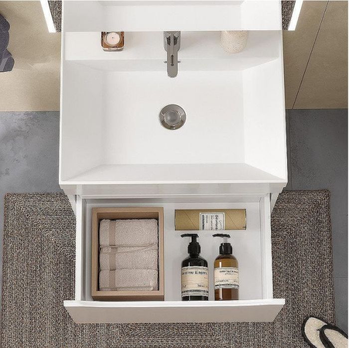 Тумба под раковину Volna Prime 60.1Y tpPRIME60.1Y-01 подвесная Белая Темно-серая