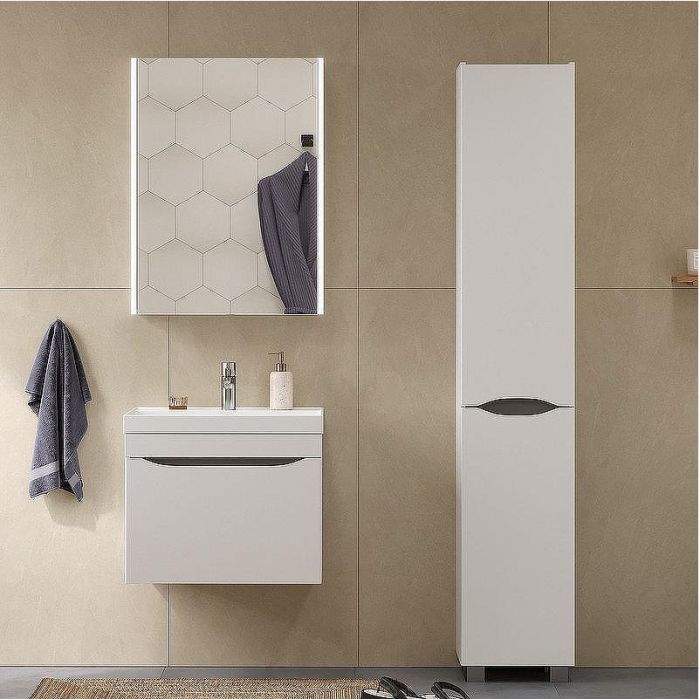 Тумба под раковину Volna Prime 60.1Y tpPRIME60.1Y-01 подвесная Белая Темно-серая