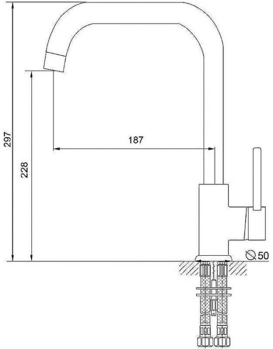 Смеситель для кухни Melodia della vita Ostessa MDV35115_wt Белый Хром