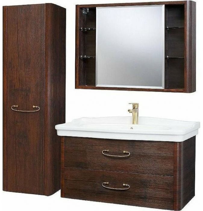 Шкаф пенал Bellezza Рикарда 40 L 4629605182445 подвесной Каштан