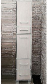 Шкаф пенал Бриклаер Чили 35 4627125414978 с бельевой корзиной Светлая лиственница