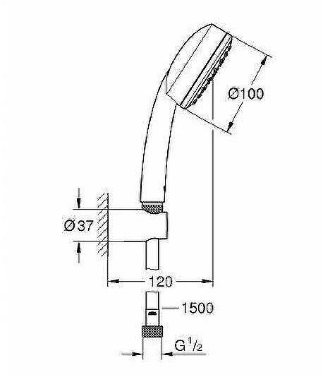 Душевой гарнитур Grohe Tempesta New Cosmopolitan 26084002 Хром
