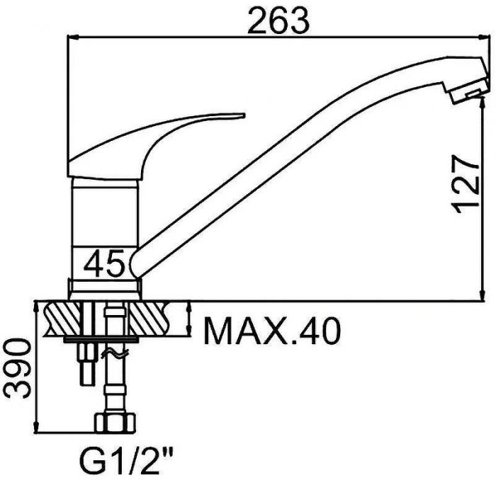 Смеситель для кухни Ledeme H36 4236L Хром