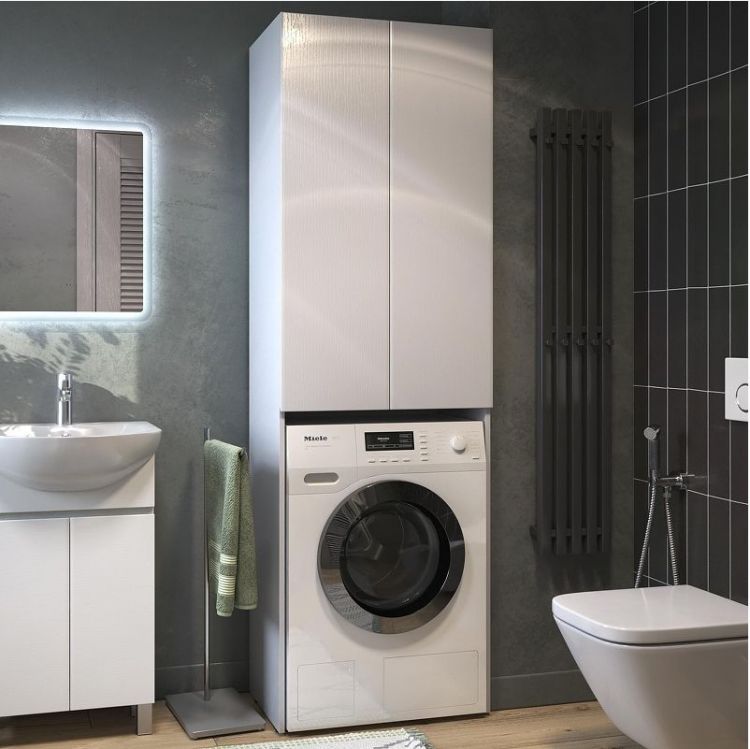 Шкаф пенал Vigo Wing 64 shnr.WIN.64.2D над стиральной машиной цвет Белый