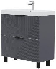 Тумба под раковину Volna Geometry 80 tnGEOMETRY80.2Y-07 цвет Графит