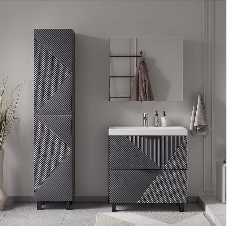 Тумба под раковину Volna Geometry 80 tnGEOMETRY80.2Y-07 цвет Графит