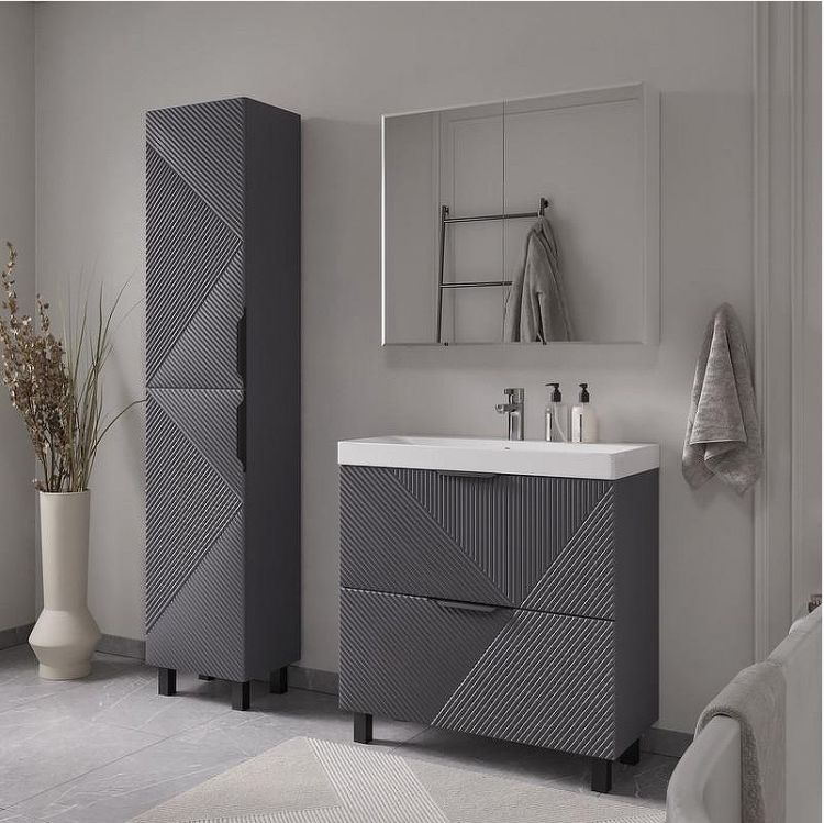 Тумба под раковину Volna Geometry 80 tnGEOMETRY80.2Y-07 цвет Графит