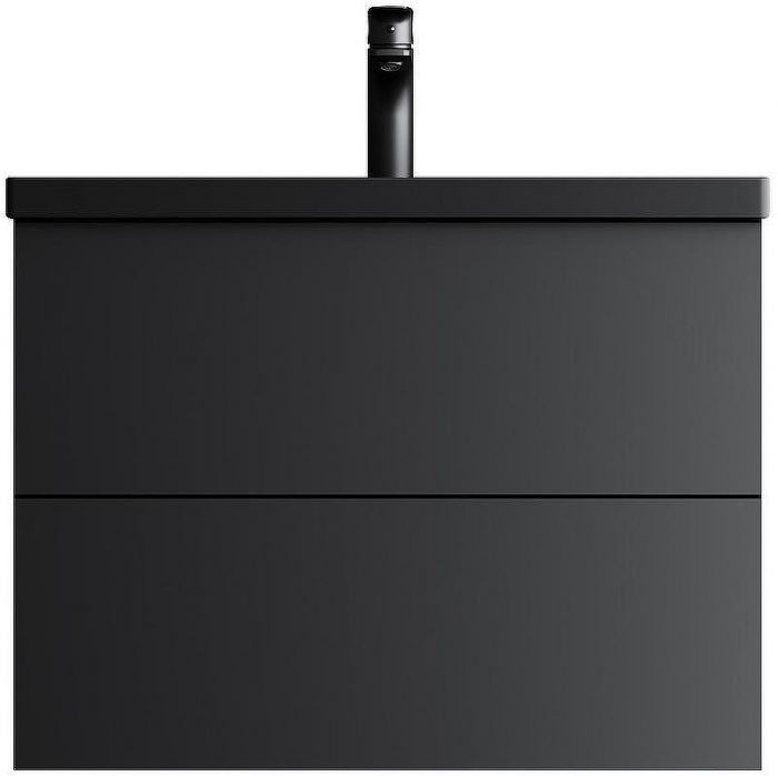 Комплект мебели для ванной AM.PM Gem 75 BK90GN подвесной Черный матовый со смесителем для раковины и аксессуарами