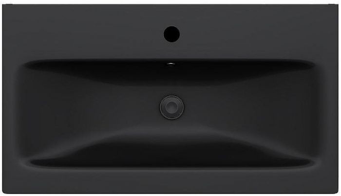 Комплект мебели для ванной AM.PM Gem 75 BK90GN подвесной Черный матовый со смесителем для раковины и аксессуарами