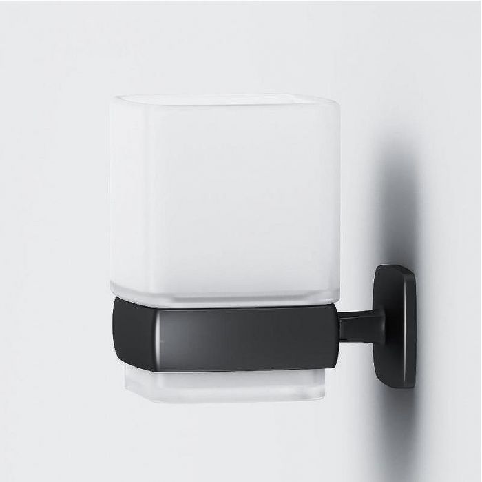 Комплект мебели для ванной AM.PM Gem 75 BK90GN подвесной Черный матовый со смесителем для раковины и аксессуарами