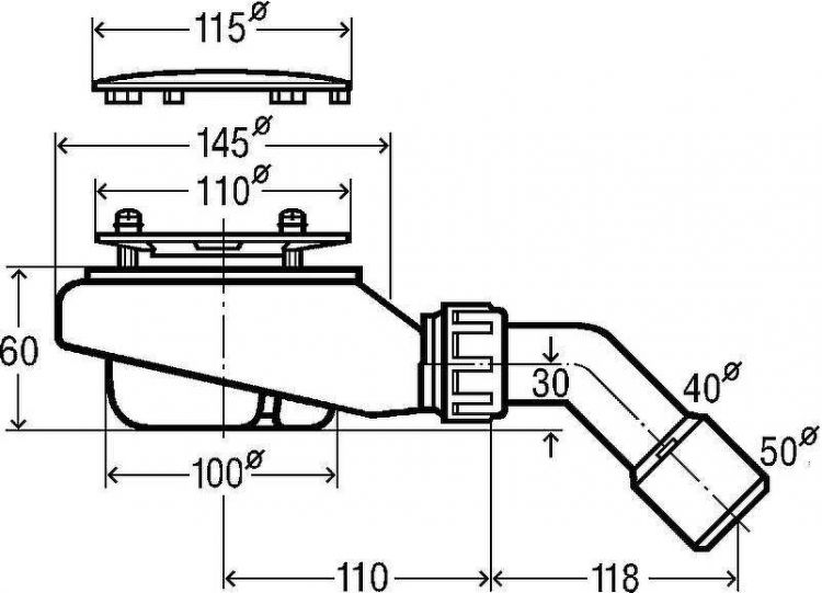 Сифон для душевого поддона Viega Tempoplex  6963 634100 Хром