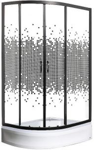Душевой уголок Мономах ДУ 100x80 МЗ BL 10000008626 профиль Черный матовый стекло прозрачное с рисунком