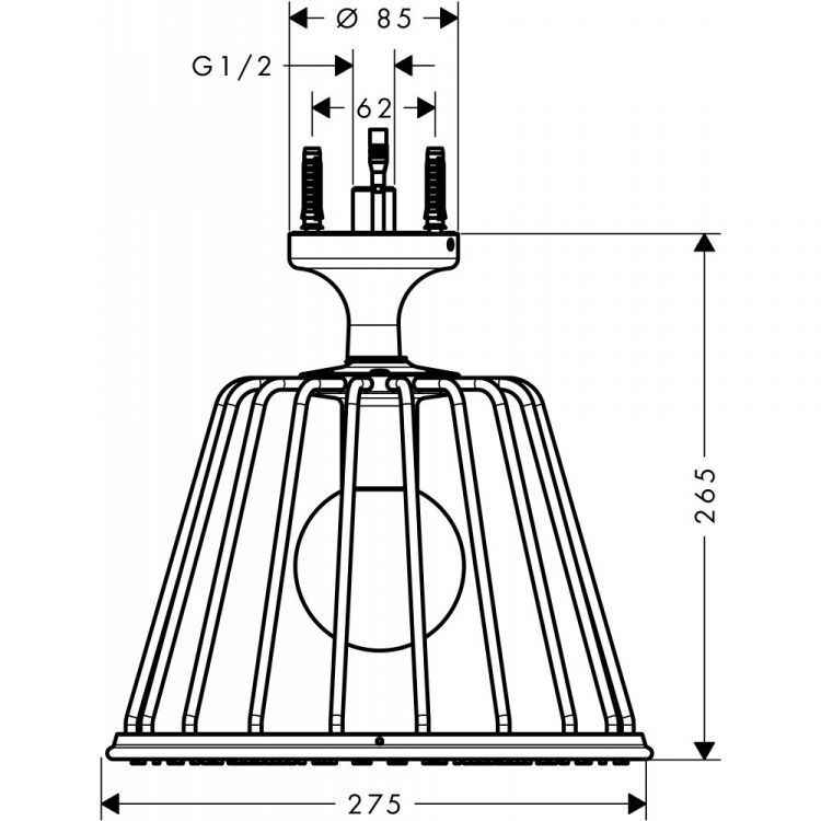 Верхний душ AXOR Lampshower/Nendo 1jet с потолочным подсоединением хром 26032000 Верхний душ AXOR Lampshower/Nendo 1jet с потолочным подсоединением хром 26032000