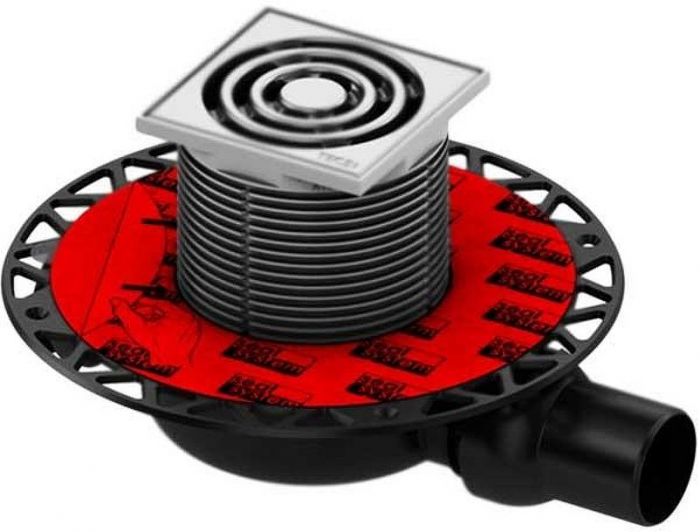 Душевой трап Tece Drainpoint S110 3601100 низкий горизонтальный с декоративной решеткой с фланцем
