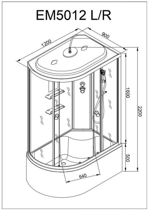 Душевая кабина Avacan 120 EM5012R без гидромассажа