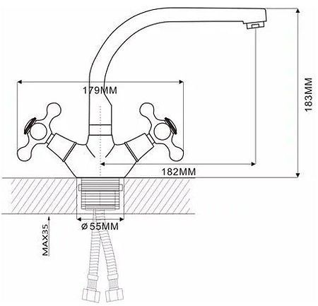 Смеситель для кухни Ekko E5408-7 цвет Черный матовый