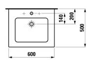 Тумба с умывальником Laufen PRO S, бел.гл., 8.6096.1.464.104.1