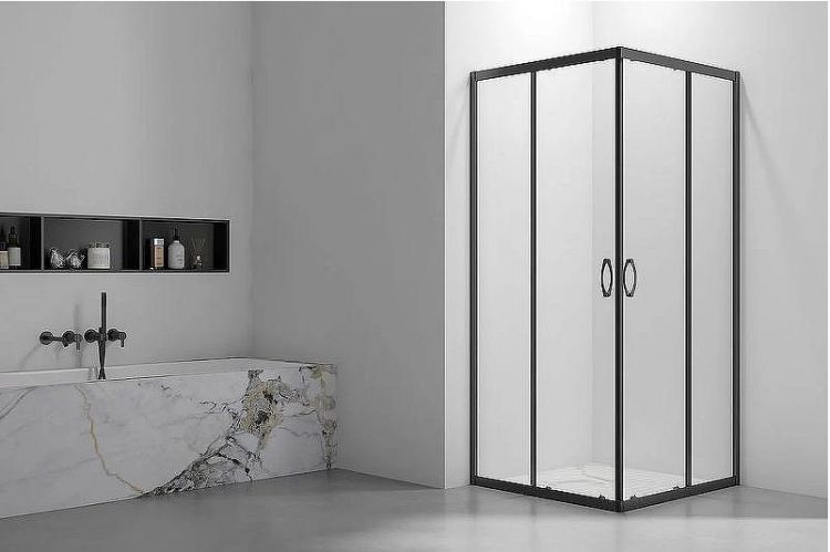 Душевой уголок Veconi Rovigo RV-101B 90х90 RV101B-90-01-C5 профиль Черный матовый стекло прозрачное