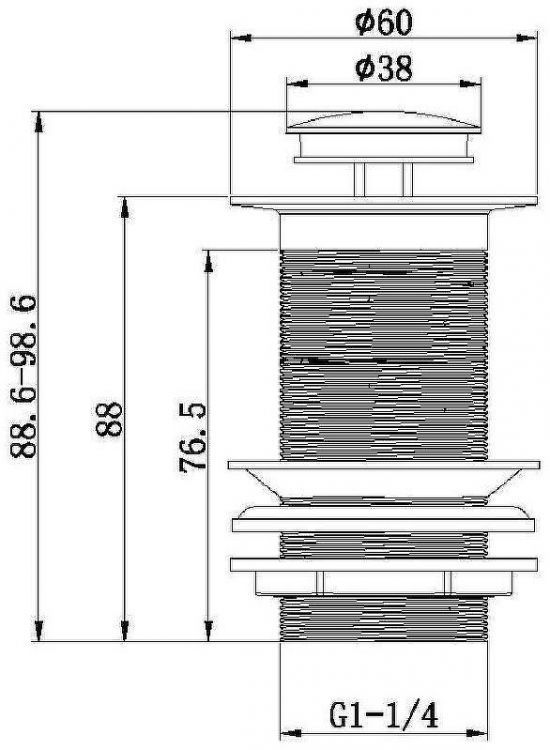 Донный клапан Allen Brau Eclipse 5.E1009-31 click-clack Черный матовый
