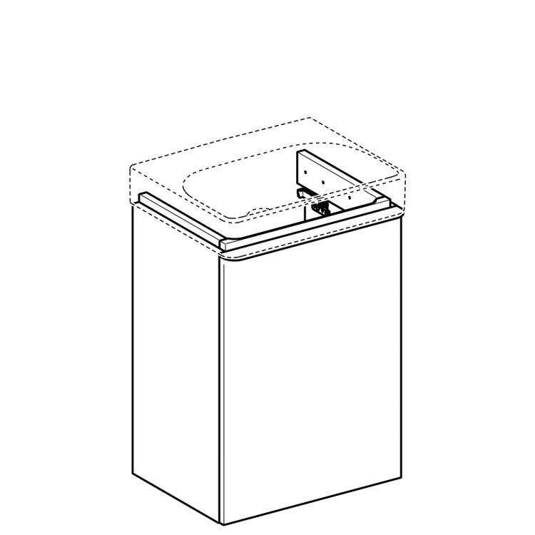 Тумба под раковину Geberit Smyle Square 45x61.7, правая, белый глянец [500.350.00.1]