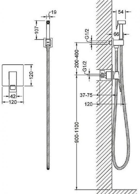 Гигиенический душ со смесителем Timo Briana 7189/17SM Золото матовое