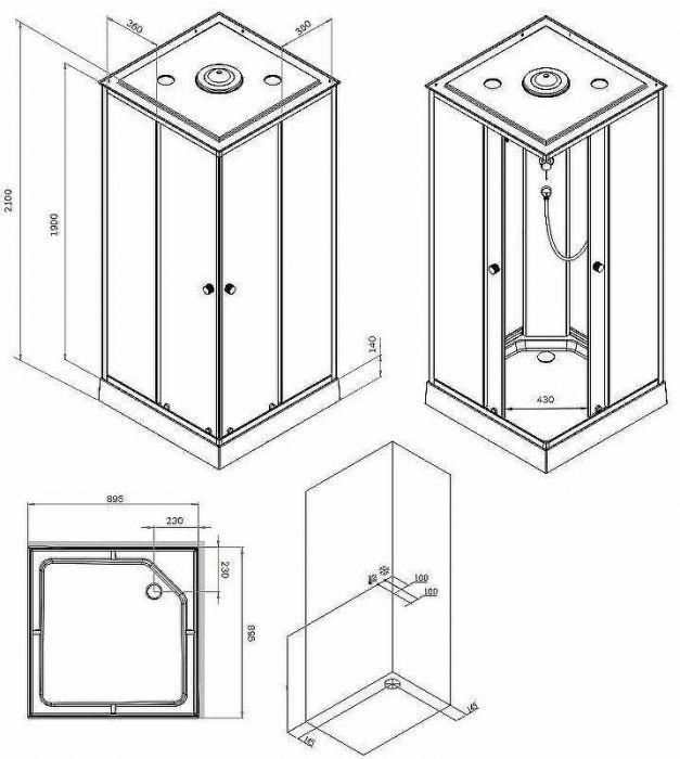 Душевая кабина AM.PM X-Joy 90х90 W94C-403-090BT без гидромассажа