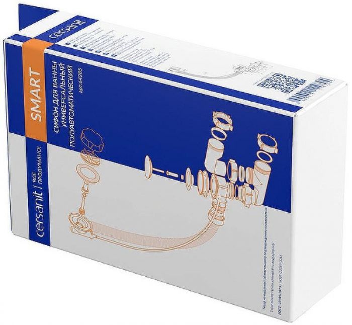 Слив-перелив Cersanit Smart 64285 полуавтомат Хром