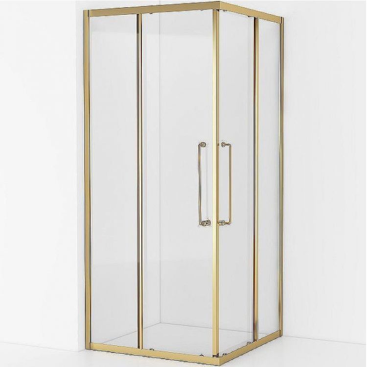 Душевой уголок Cezares Relax-304 90x90 RELAX-304-A-2-90-C-BORO профиль Брашированное золото стекло прозрачное