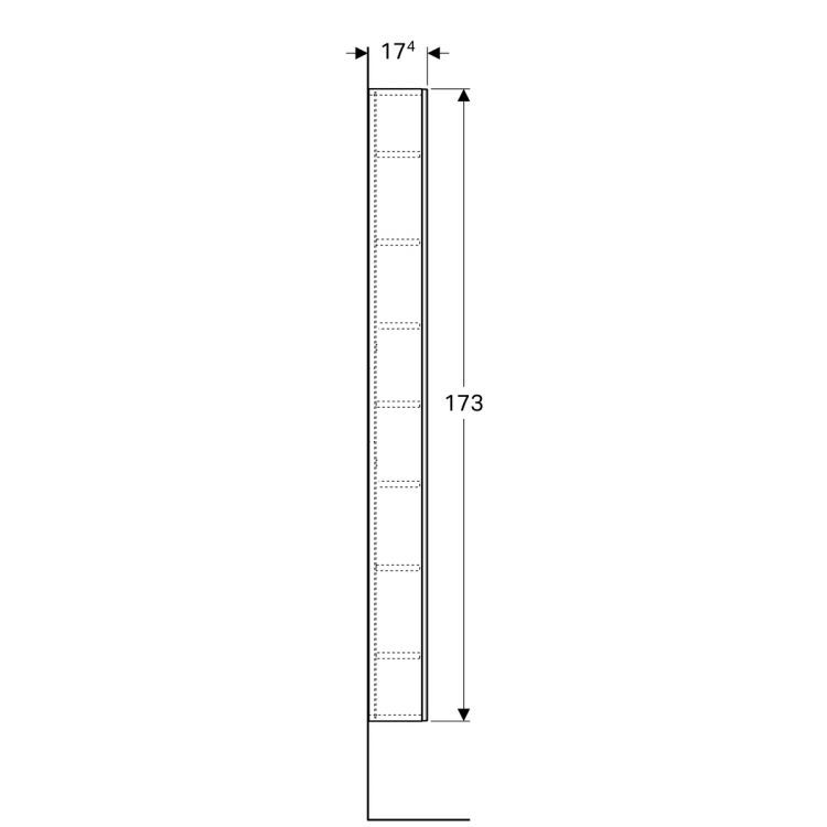 Пенал для ванной Geberit Acanto плоский, 45x18, лавовый [500.637.JK.2]
