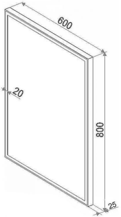 Зеркало Sintesi Kanto 60 SIN-SPEC-KANTO-CROMO-60 с подсветкой Хром матовый с сенсорным выключателем
