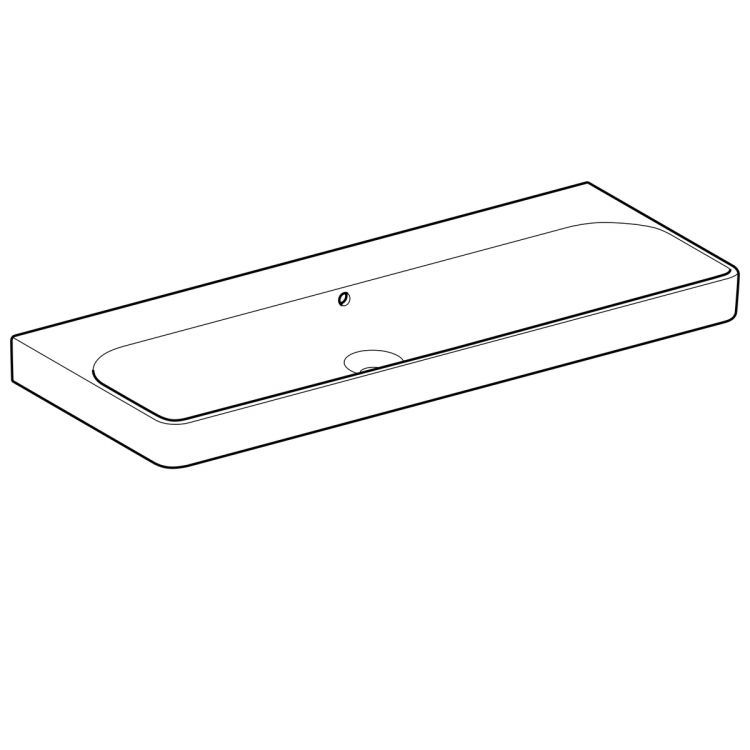 Раковина Geberit Smyle Square 120х48 см, без отв. под смеситель, с отв. перелива [500.225.01.1]