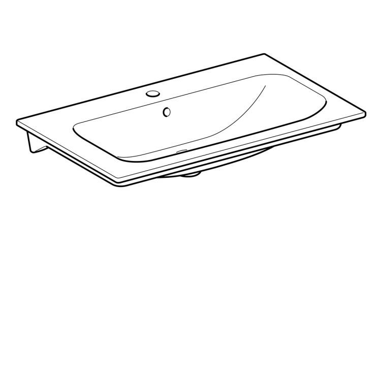 Раковина Geberit Renova Plan Slim 80х48 см, с отв. под смеситель, с переливом [122280000]