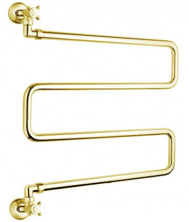 Водяной полотенцесушитель Margaroli Vento 400SPGO поворотный Золото