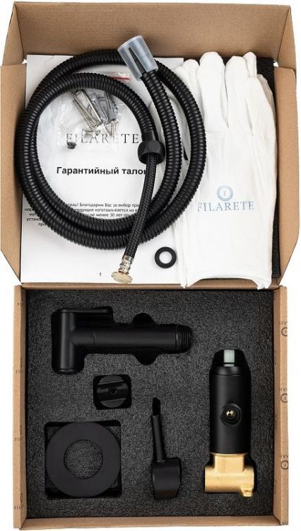 Гигиенический душ со смесителем FILARETE Roun FL100BL цвет Черный матовый