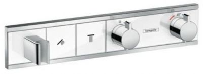 Hansgrohe RainSelect Смеситель для душа, термостатический, 2 источника, СМ, внешняя часть, цвет: белый/хром