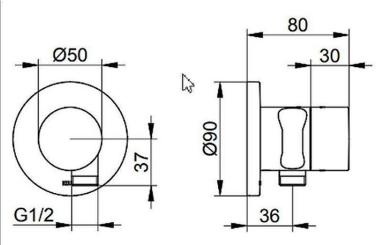 Переключатель потоков Keuco Ixmo 59556 010201 Хром Переключатель потоков Keuco Ixmo 59556 010201 Хром